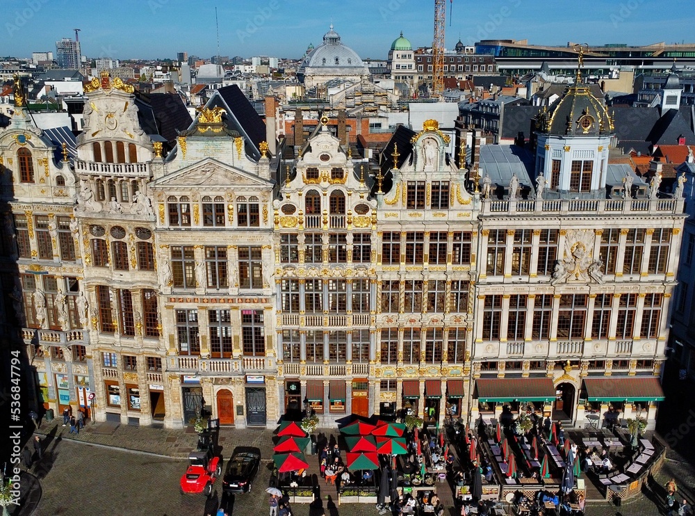 drone photo grand place Brussels belgium europe