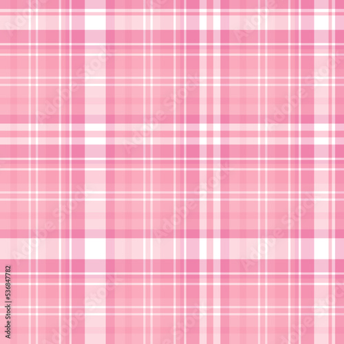 Seamless pattern in simple light pink and white colors for plaid, fabric, textile, clothes, tablecloth and other things. Vector image.