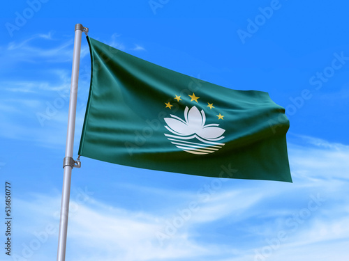 Macau flag waving in the wind