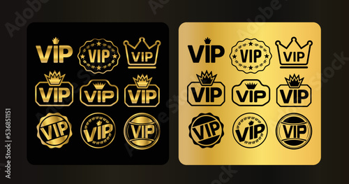Gold VIP Badges - Elite and luxury VIP icon