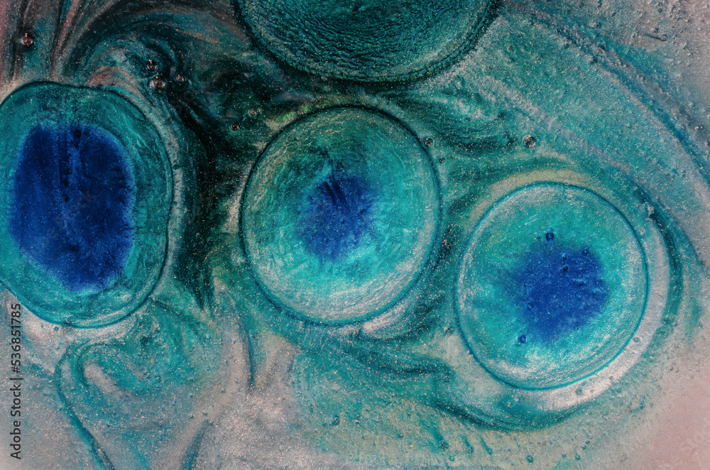 Abstract texture background.Biological idea, cell division.Neon azure ...
