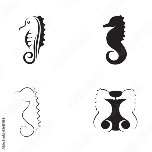 Set of Sea horse logo vector