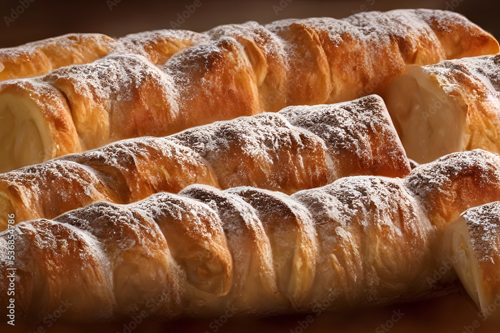 a picture of apple strudel, healthy dessert, baked food, sweet and sugary