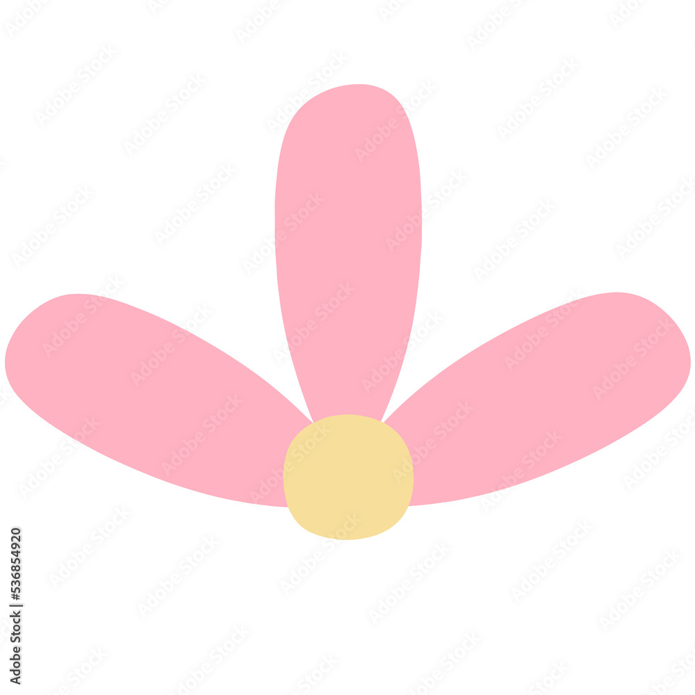 Cute Three-Petal Flower Doodle Illustration Cute Three-Petal Flower Doodle Illustration