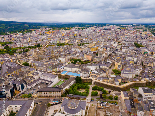 Aerial view on the city Lugo. Galicia. Spain
