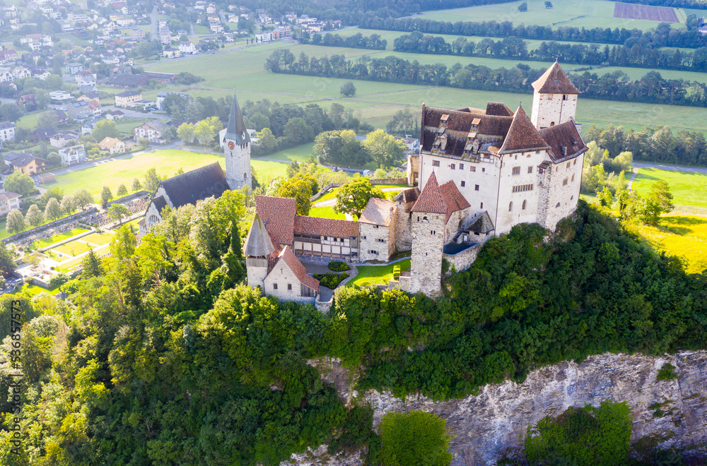View of medieval Gutenberg castle, palace of the Prince of Liechtenstein