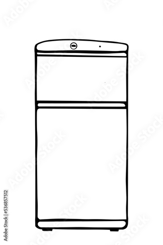 doodle illustration of a fridge. sketch a fridge