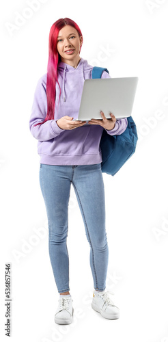 Young female student with b...