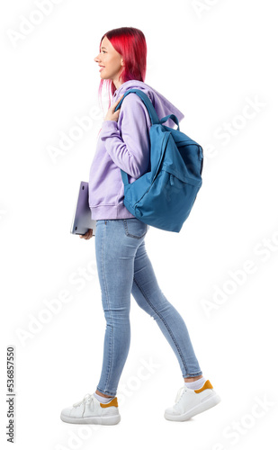 Young female student with b...