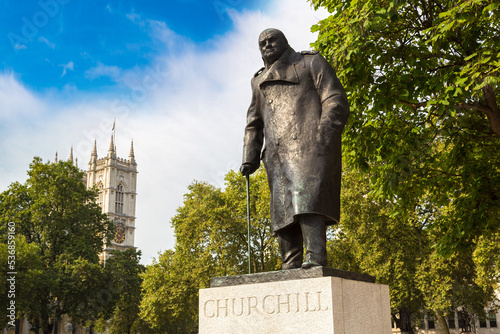 Statue of Winston Churchill in London photo