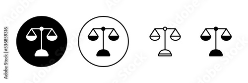 Scales icon vector. Law scale icon. Justice sign and symbol