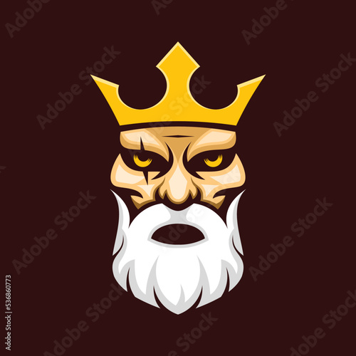 The King face mascot logo vector illustration