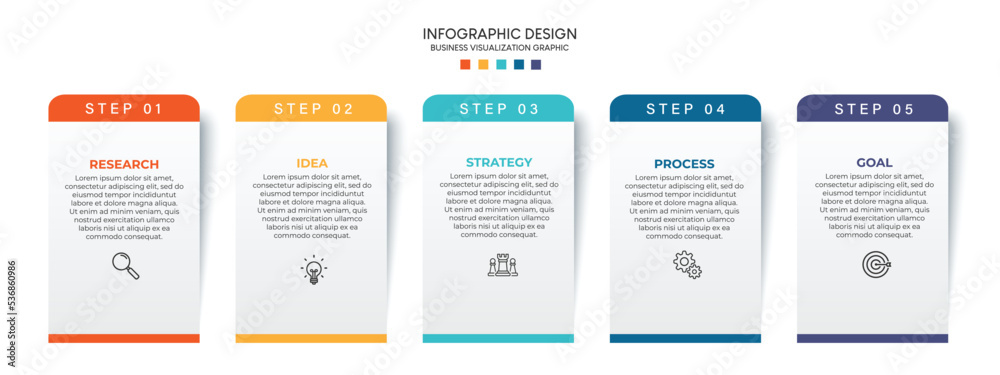 Steps business data visualization timeline process infographic template design with icons Steps business data visualization timeline process infographic template design with icons
