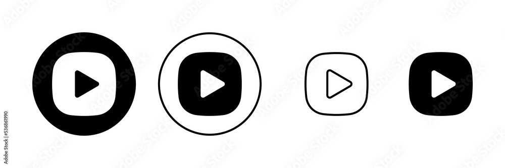 Play icon vector. Play button sign and symbol Play icon vector. Play button sign and symbol