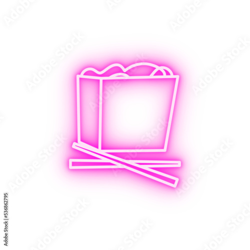 Chinese fast food neon icon