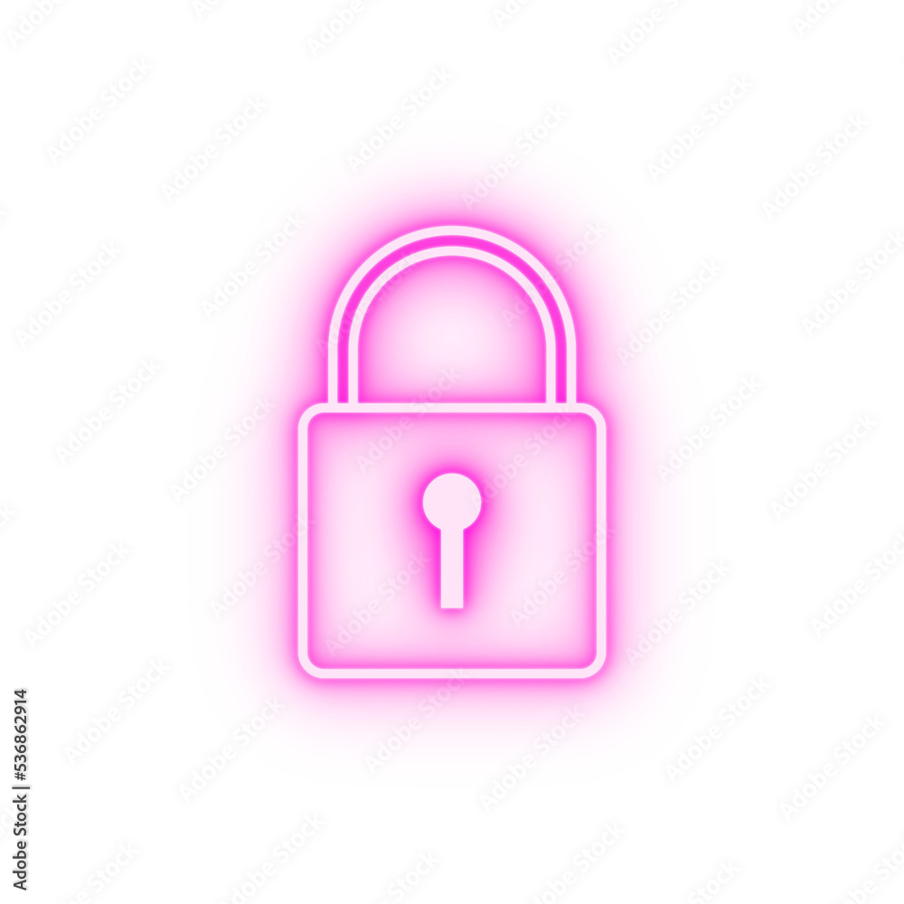 lock neon icon lock neon icon