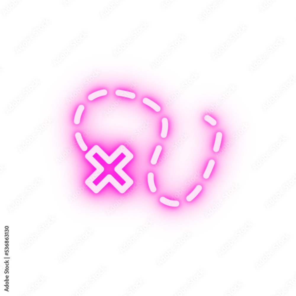 dotted line neon icon