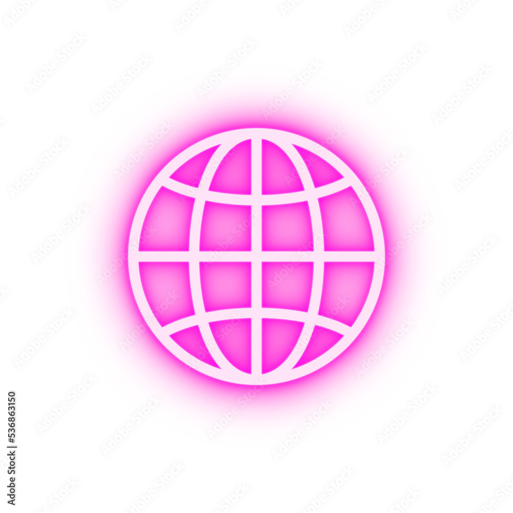 globe neon icon globe neon icon