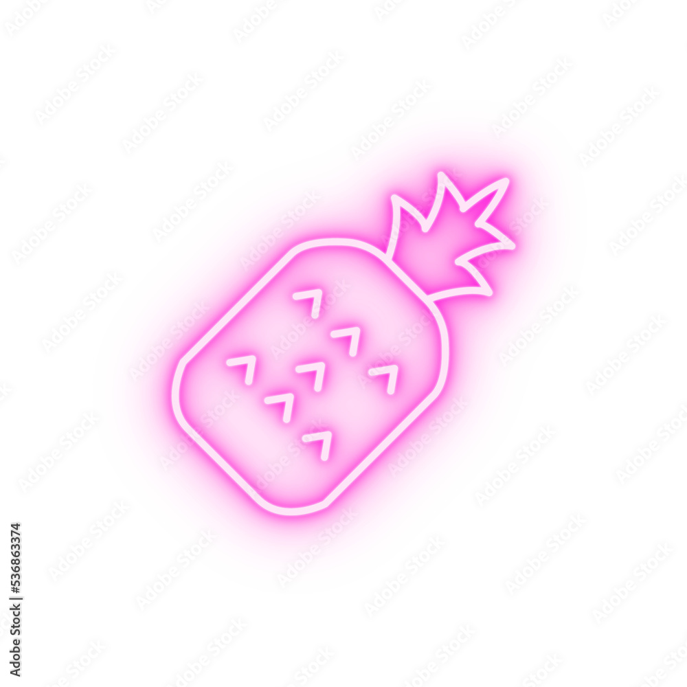 pineapple outline neon icon pineapple outline neon icon