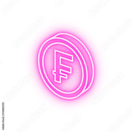 coin franc neon icon