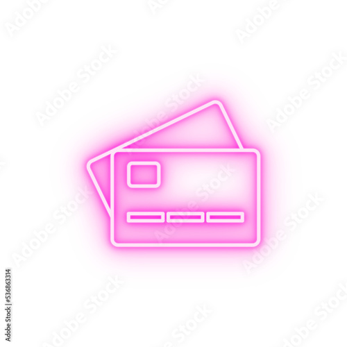 credit cards neon icon