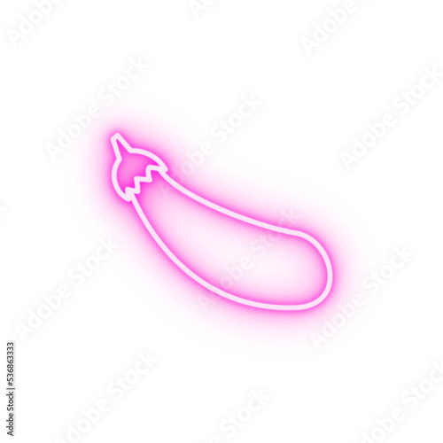eggplant outline neon icon