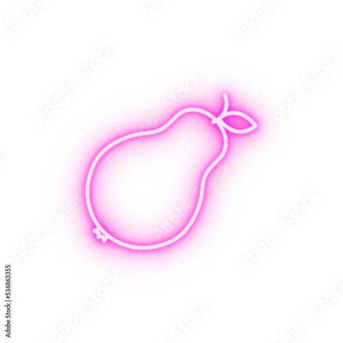 pear outline neon icon