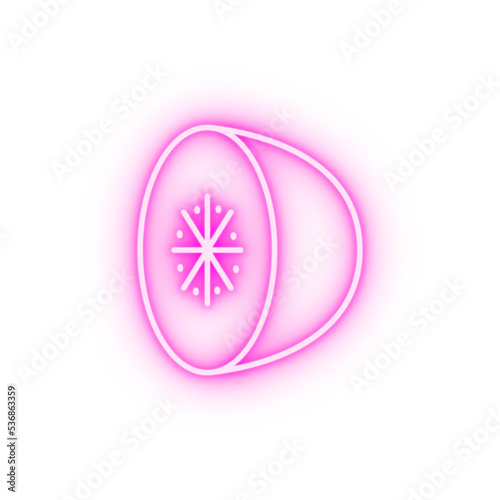 guava fruit outline neon icon