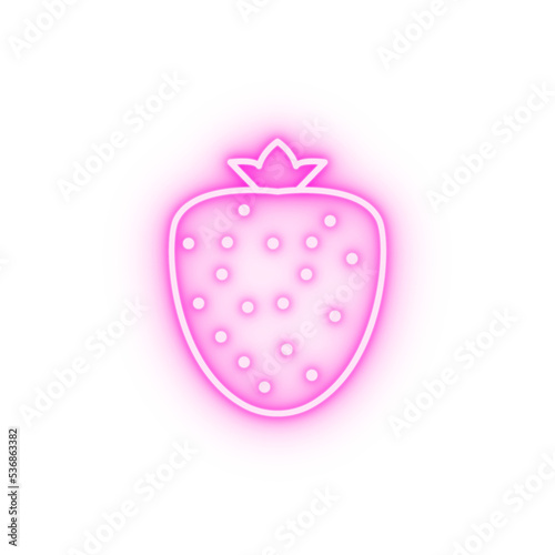 Wallpaper Mural Strawberry outline neon icon Torontodigital.ca