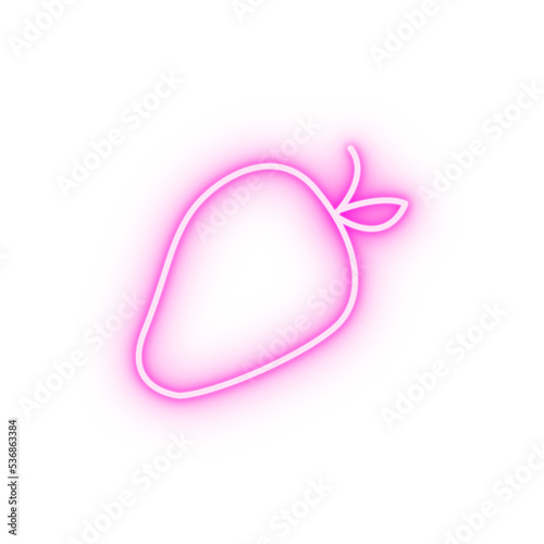 Strawberry outline neon icon
