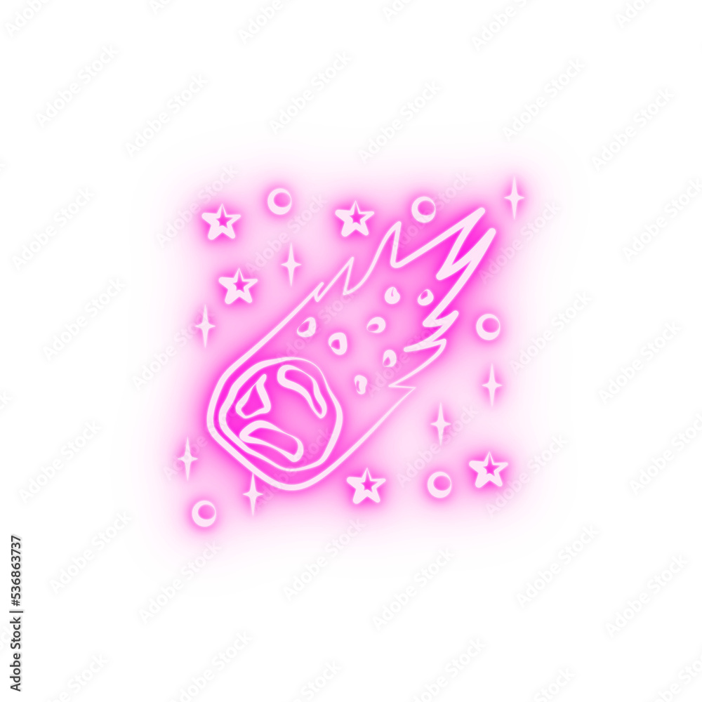 Comet neon icon Comet neon icon