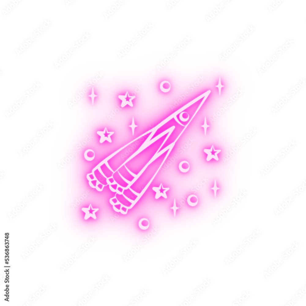 Rocket neon icon Rocket neon icon