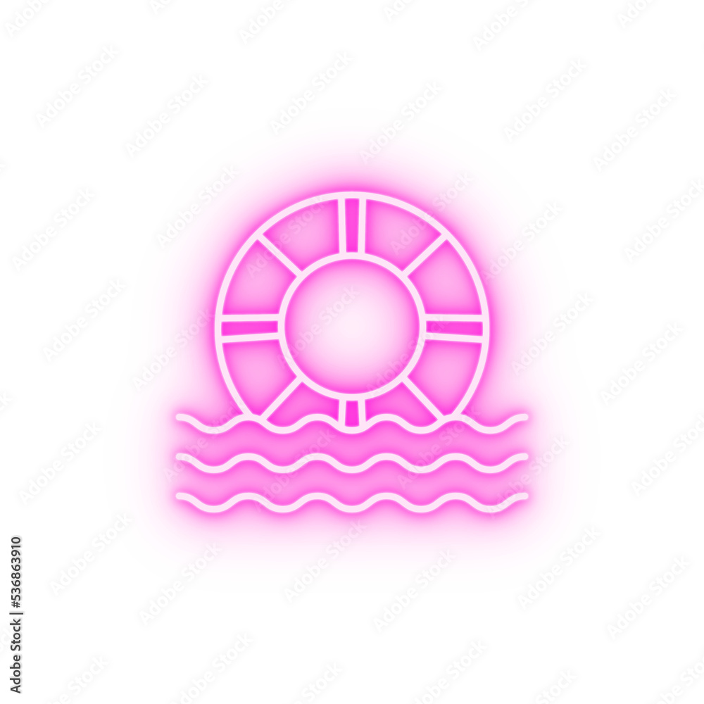 Lifesaver rescue travel neon icon Lifesaver rescue travel neon icon