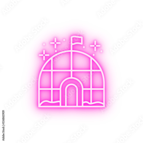 Igloo icehouse neon icon