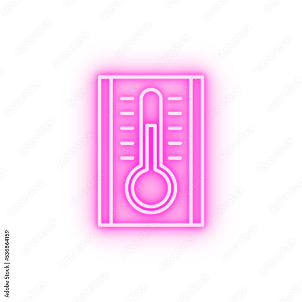Thermometer neon icon Thermometer neon icon