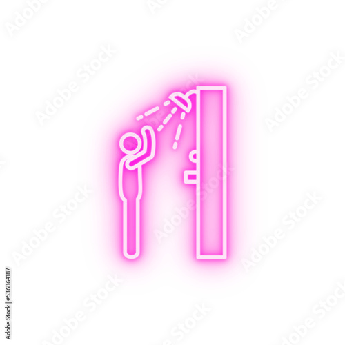 Pool shower neon icon