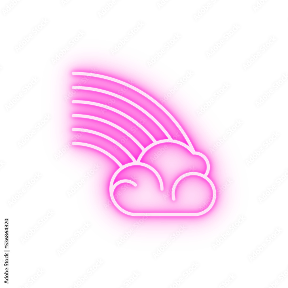 Rainbow cloud neon icon Rainbow cloud neon icon