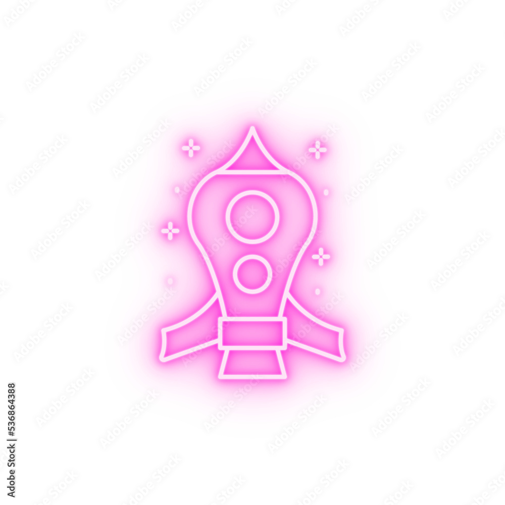 Spaceship neon icon Spaceship neon icon