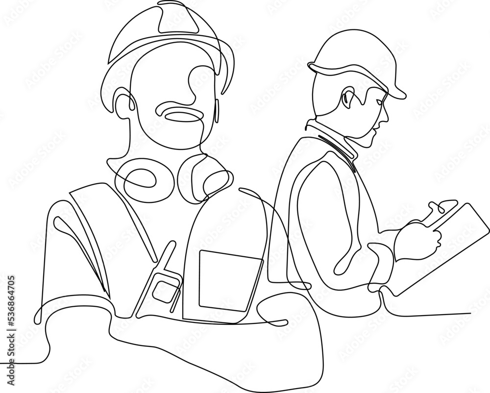 construction manager and engineer working on building site. Vector illustration construction manager and engineer working on building site. Vector illustration