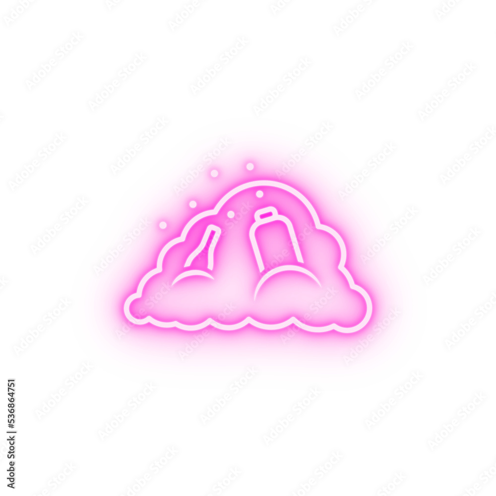 Fototapeta premium trash waste pollution neon icon