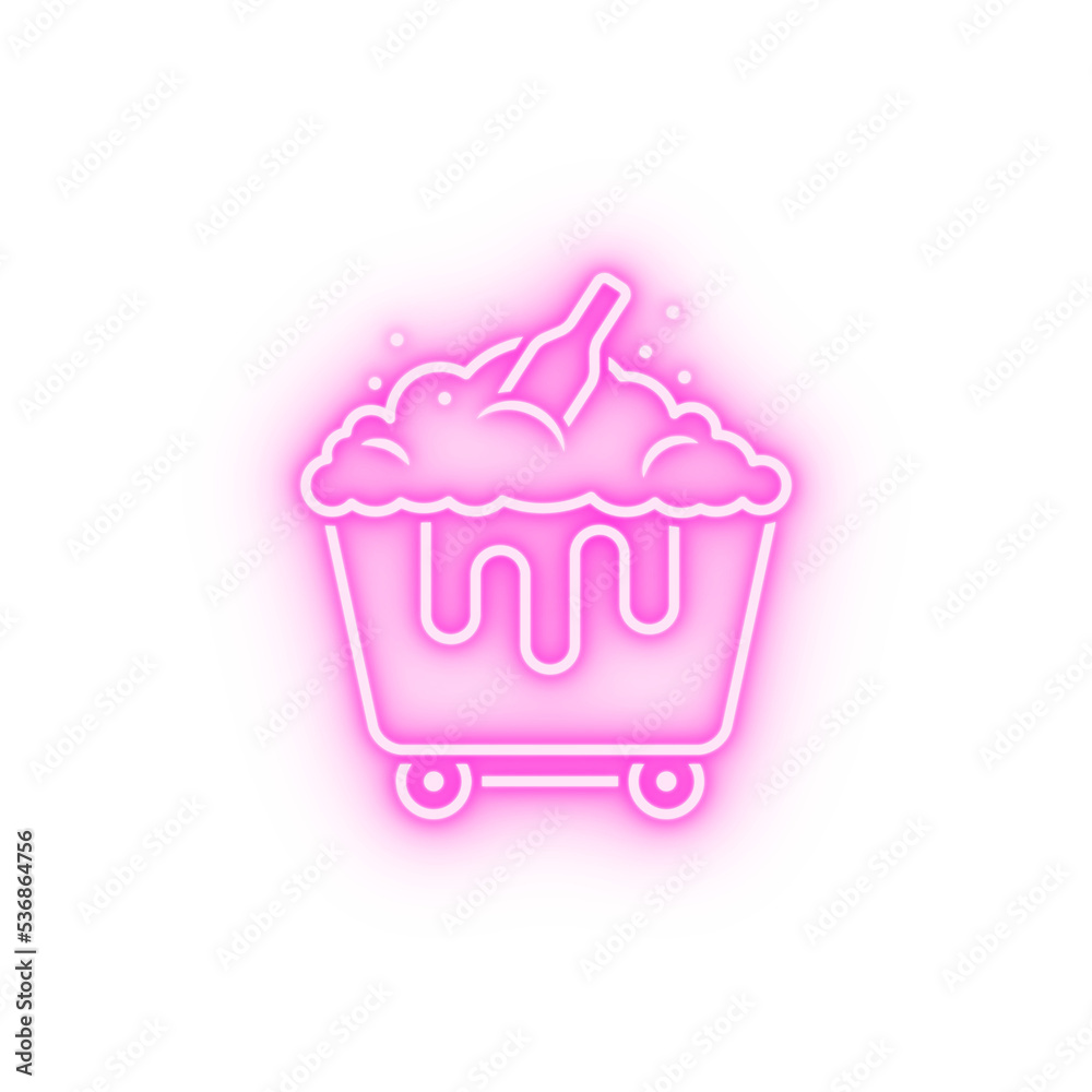 trash container bin neon icon