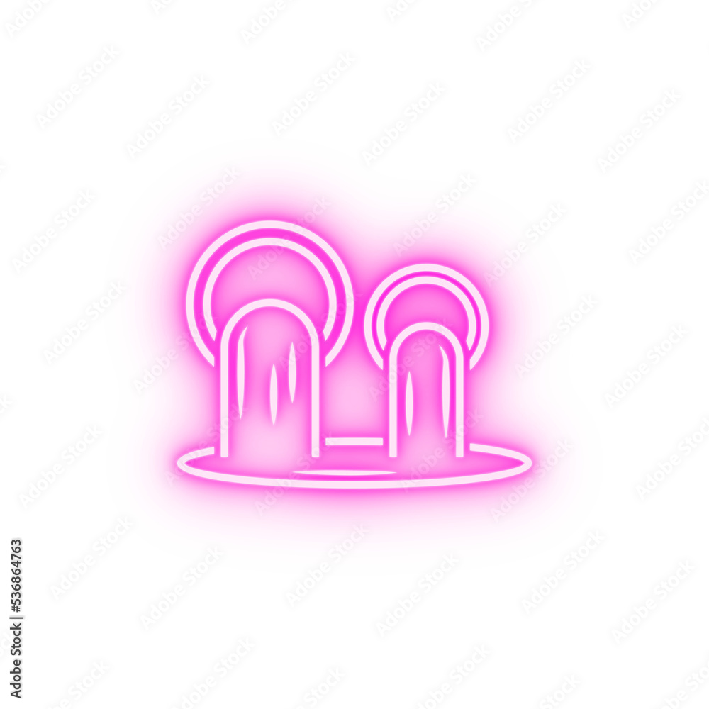 waste sewage plumbing neon icon waste sewage plumbing neon icon