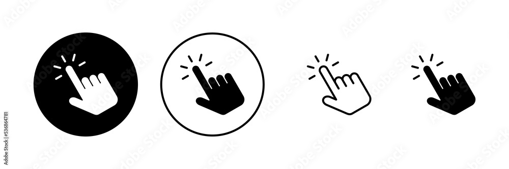 Hand click icon vector. pointer sign and symbol. hand cursor icon Hand click icon vector. pointer sign and symbol. hand cursor icon