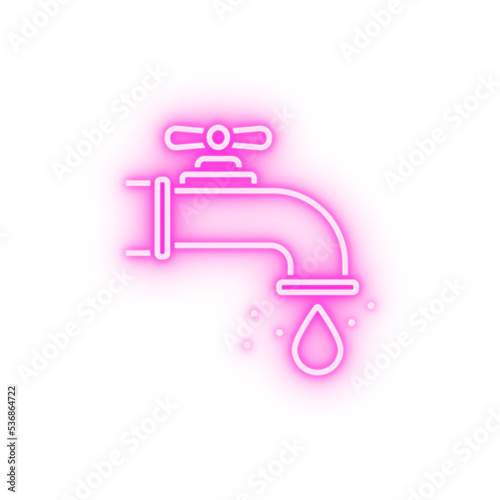 water tap drop neon icon