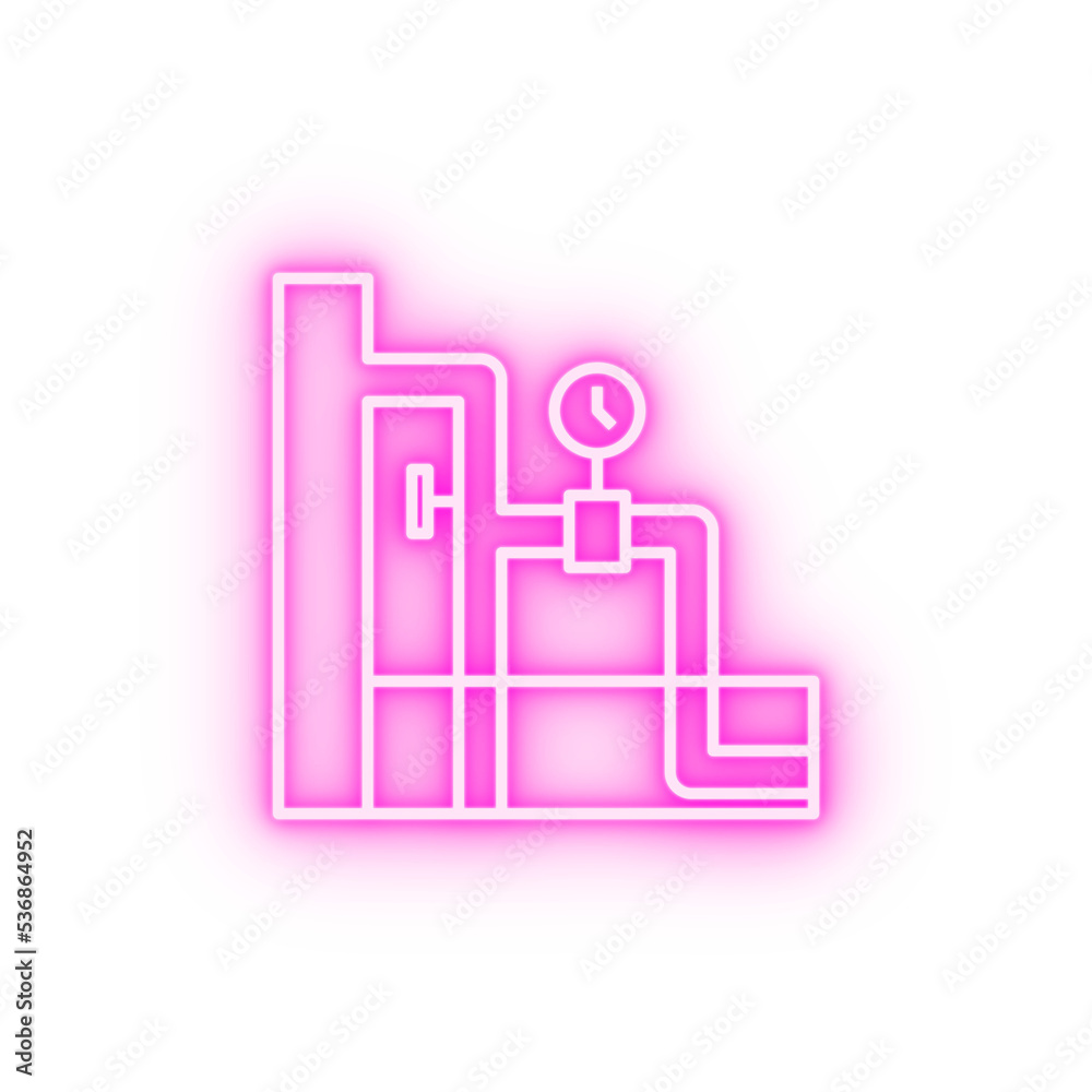 Plumber pressure neon icon Plumber pressure neon icon