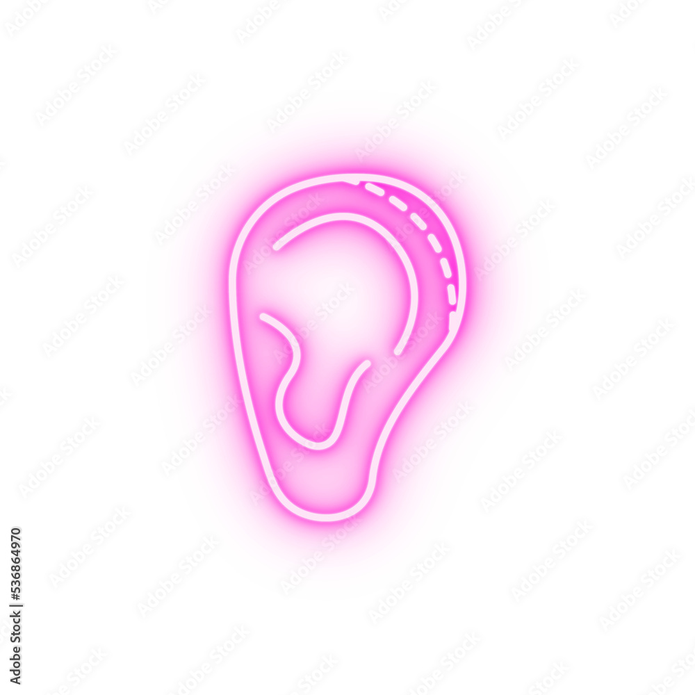 corrective plastic ear neon icon corrective plastic ear neon icon