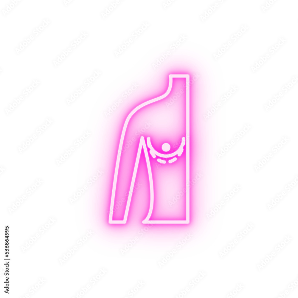 plastic breast neon icon