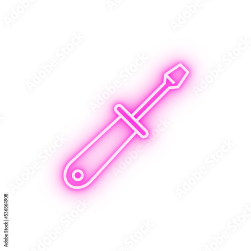 Plumber tools neon icon