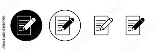 Note icon vector. notepad sign and symbol