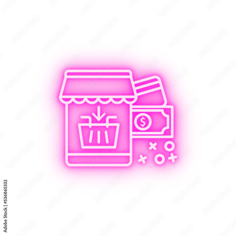 Debit card payment neon icon Debit card payment neon icon